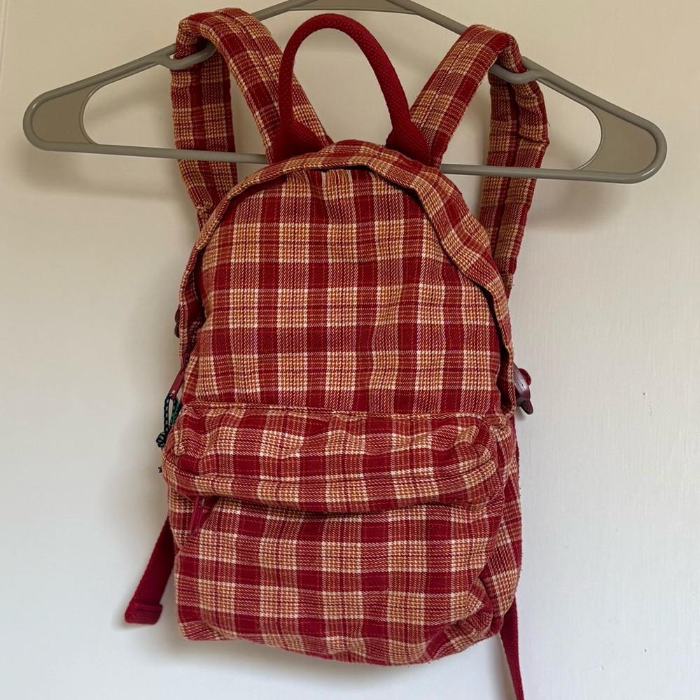Brandy Melville Mini Backpack Red Plaid